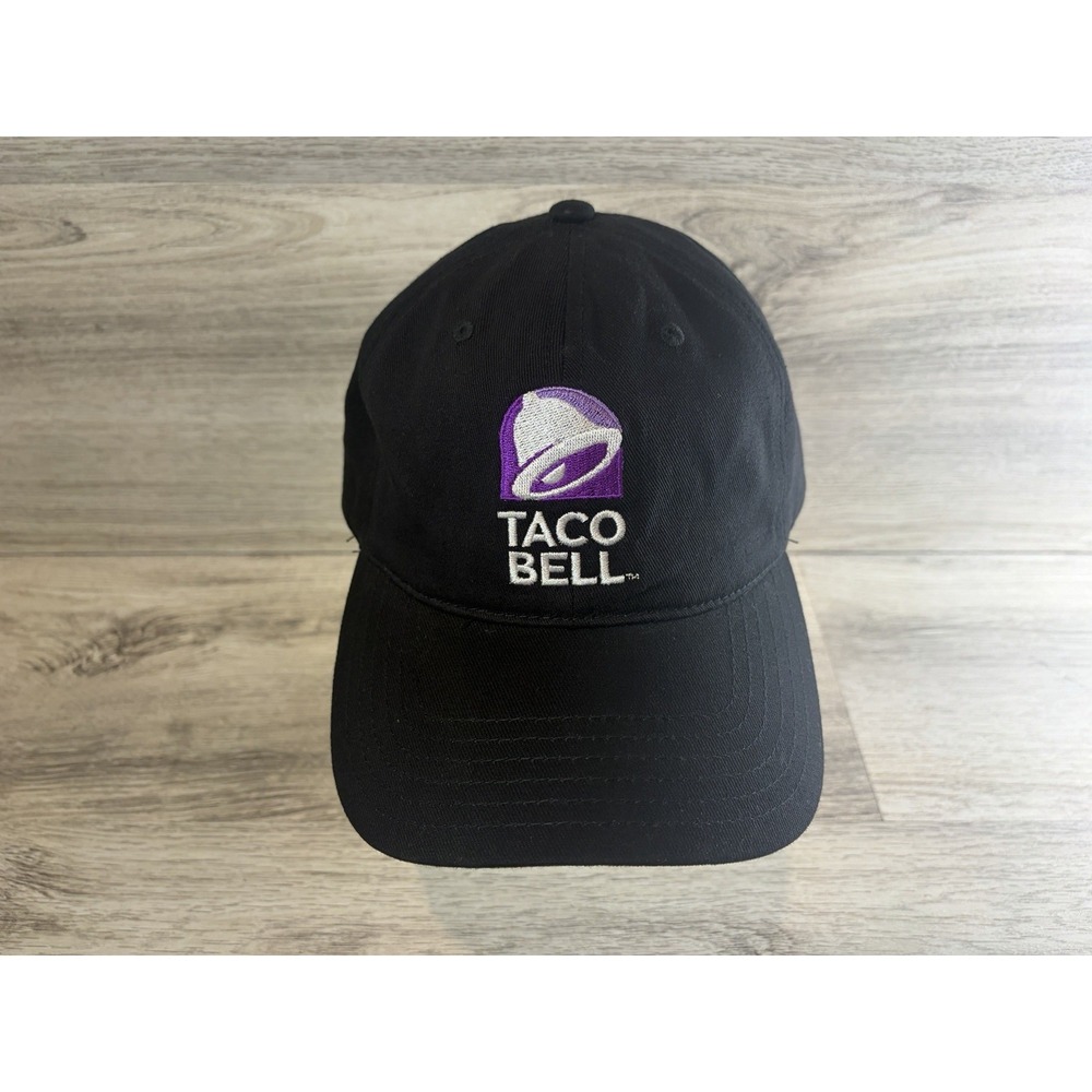 Taco Bell Employee Uniform Hat Black Embroidered Strapback Cap Logo Adjustable